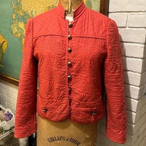 Marc Jacobs Quilted Owl Jacket in coral